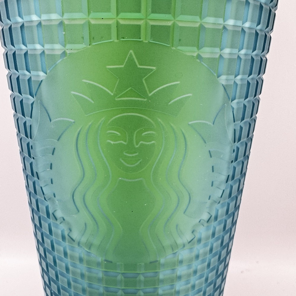 Starbucks Green Jelly Acrylic Grid Tumbler Limited Edition 2022 24oz